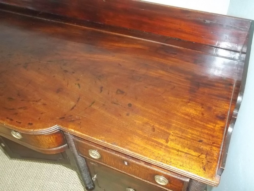 Antique Irish Regency breakfront mahogany serving  sideboard table View VII