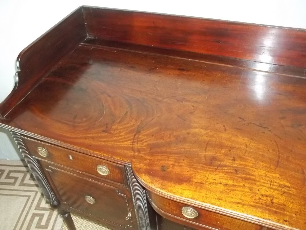 Antique Irish Regency breakfront mahogany serving  sideboard table View VIII