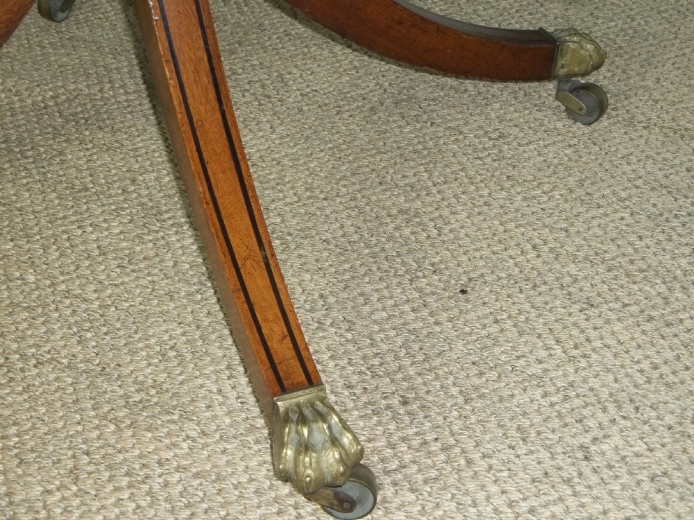 Antique Regency Georgian mahogany inlaid cross banded oval coffee table View V