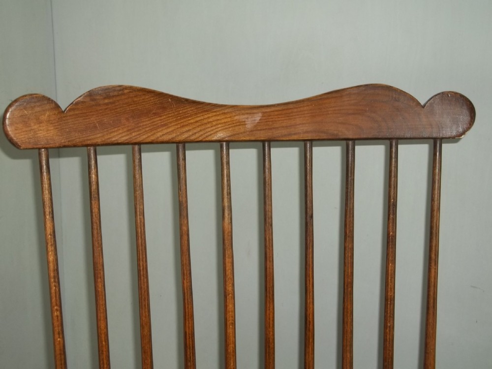 Antique 18th century primitive design Welsh Windsor comb back elm ash and beech stick elbow arm chair View II
