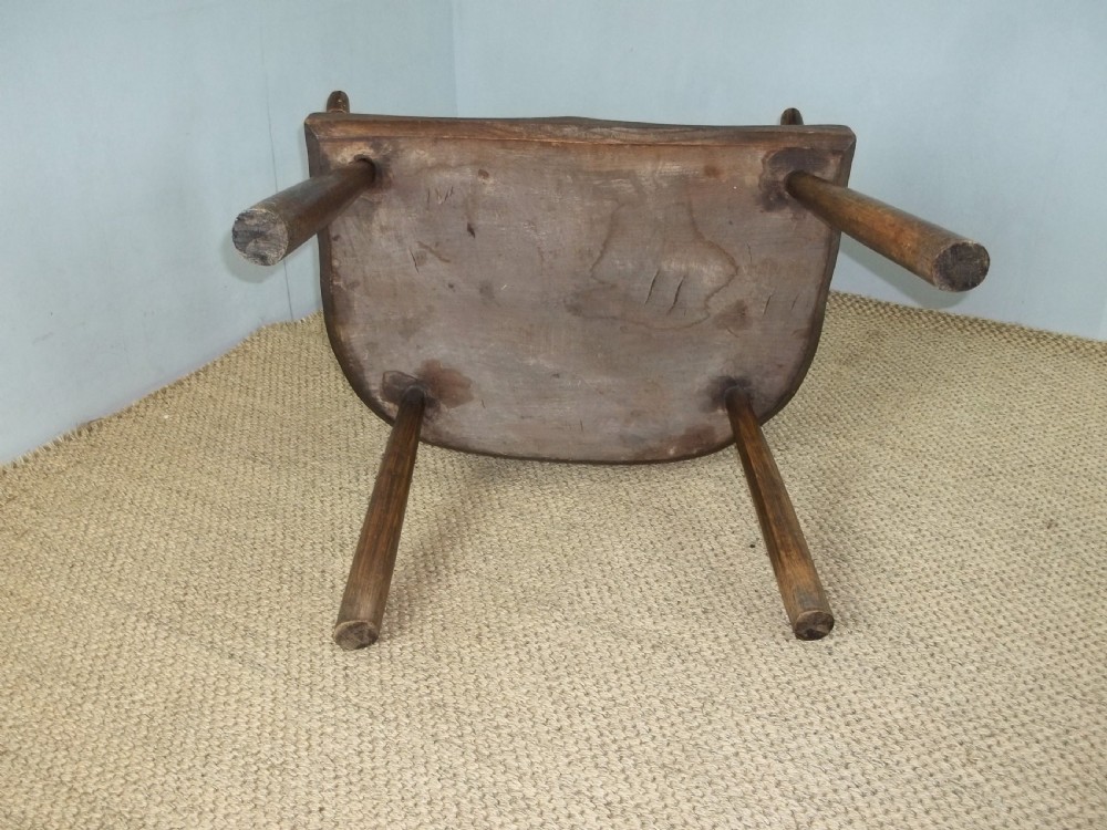 Antique 18th century primitive design Welsh Windsor comb back elm ash and beech stick elbow arm chair View V