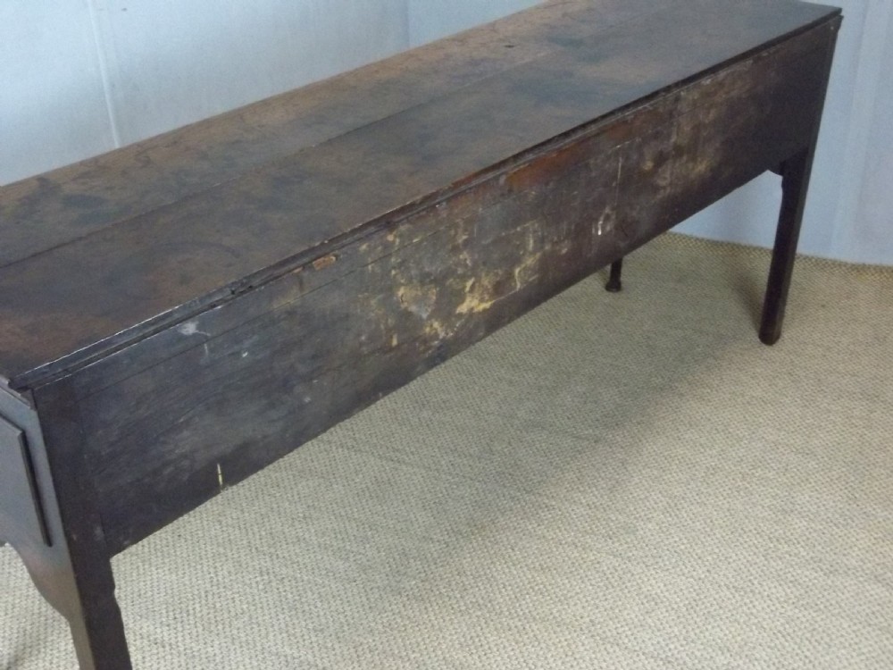 Antique 18th century George III Georgian oak three drawer cabriole leg oak dresser base  View VI