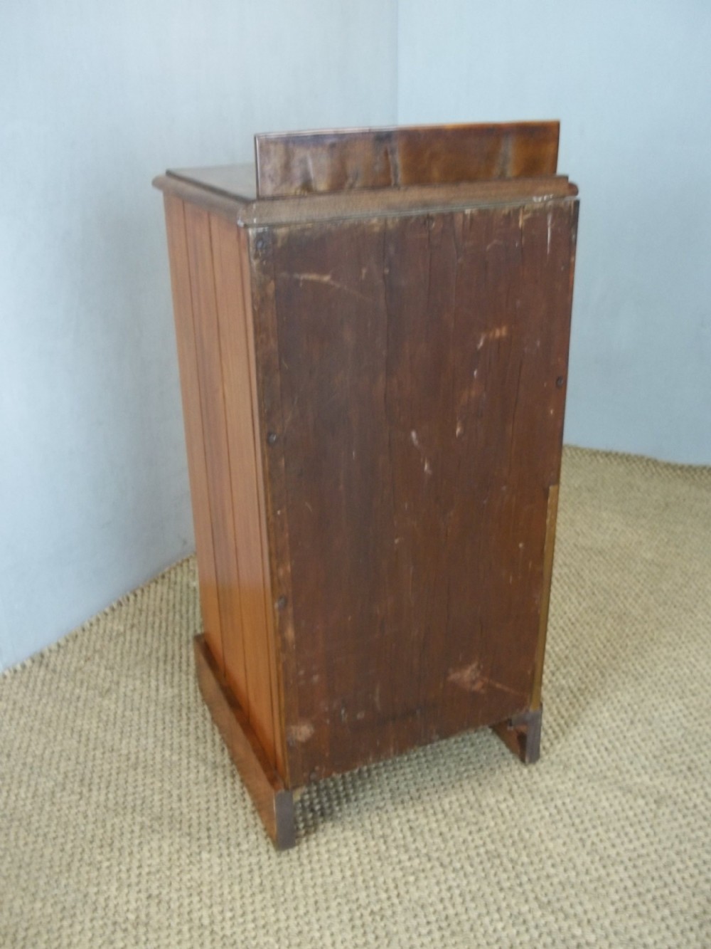 A pair of antique 19th century small satin birch wood satinwood bedside cabinet chest of drawers View V