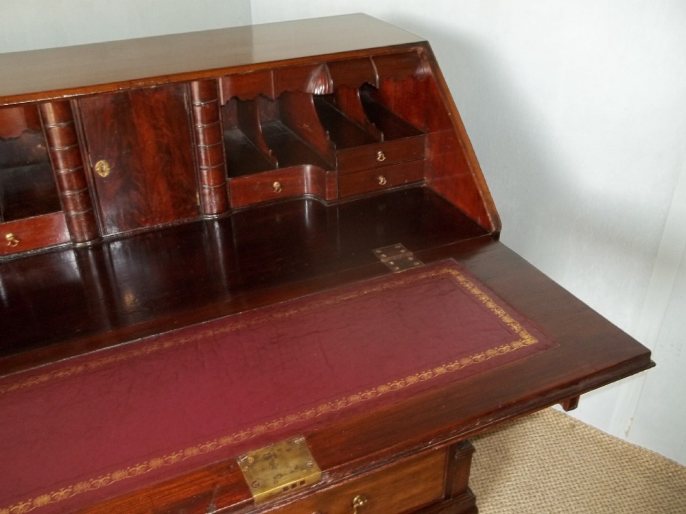 Antique Georgian 18th century mahogany writing bureau table desk C.1755 View II
