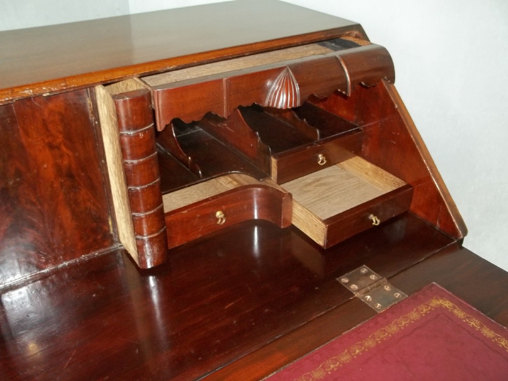 Antique Georgian 18th century mahogany writing bureau table desk C.1755 View III