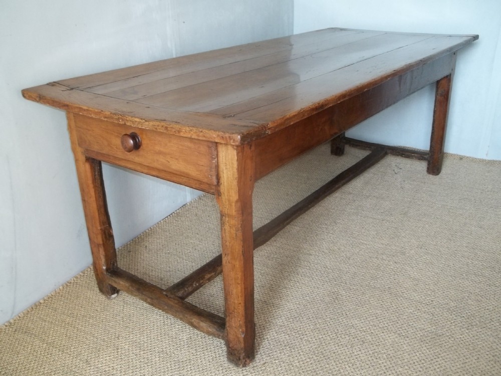 Antique 18th century cherry farmhouse refectory kitchen dining hall centre serving table