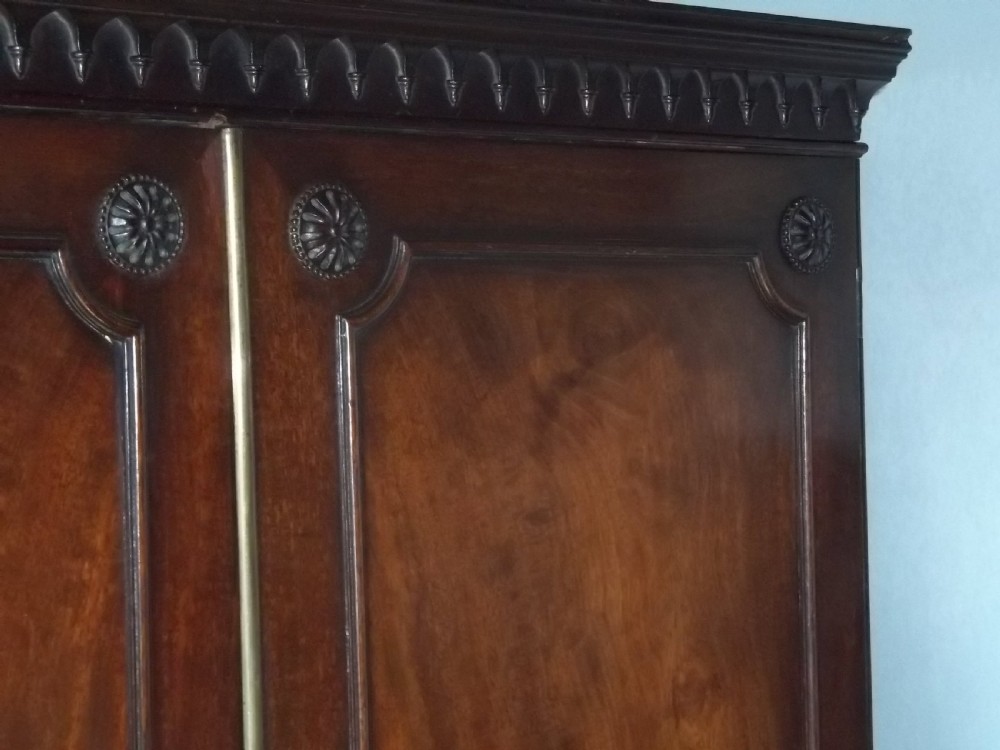 18th century Georgian small Channel Islands mahogany clothes linen press cupboard wardrobe. C1770. View III