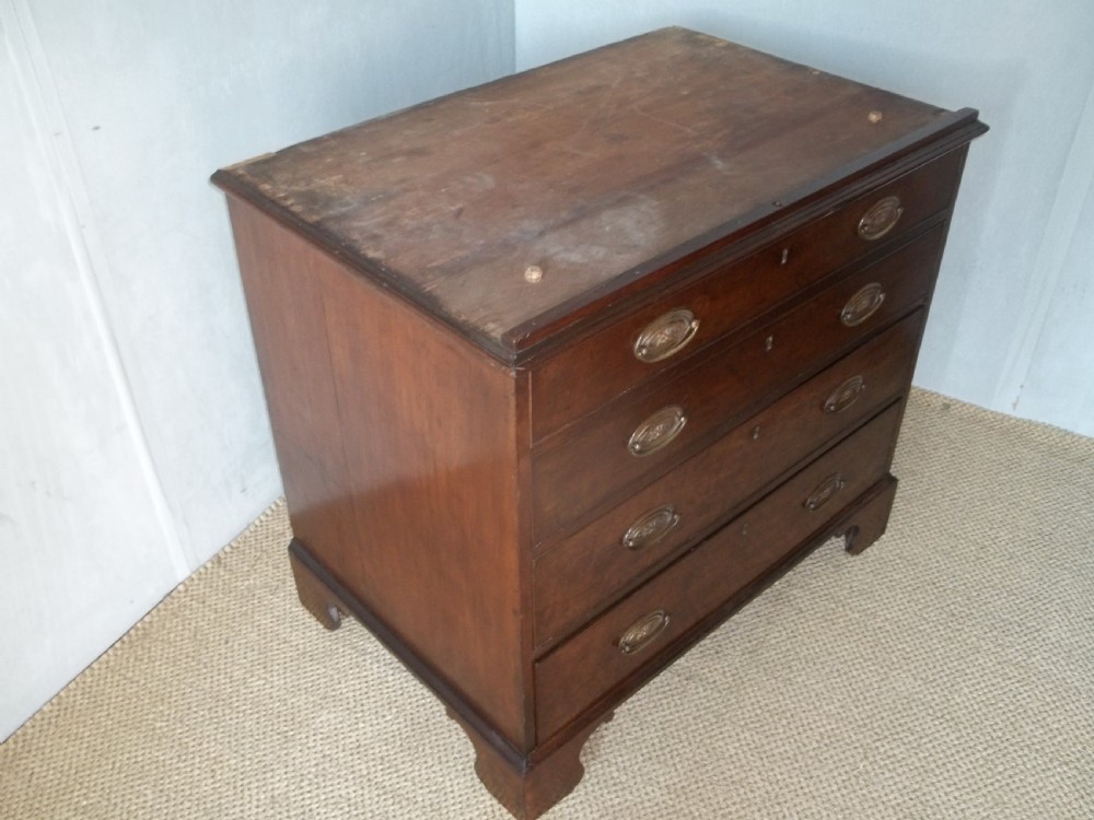 18th century Georgian small Channel Islands mahogany clothes linen press cupboard wardrobe. C1770. View V