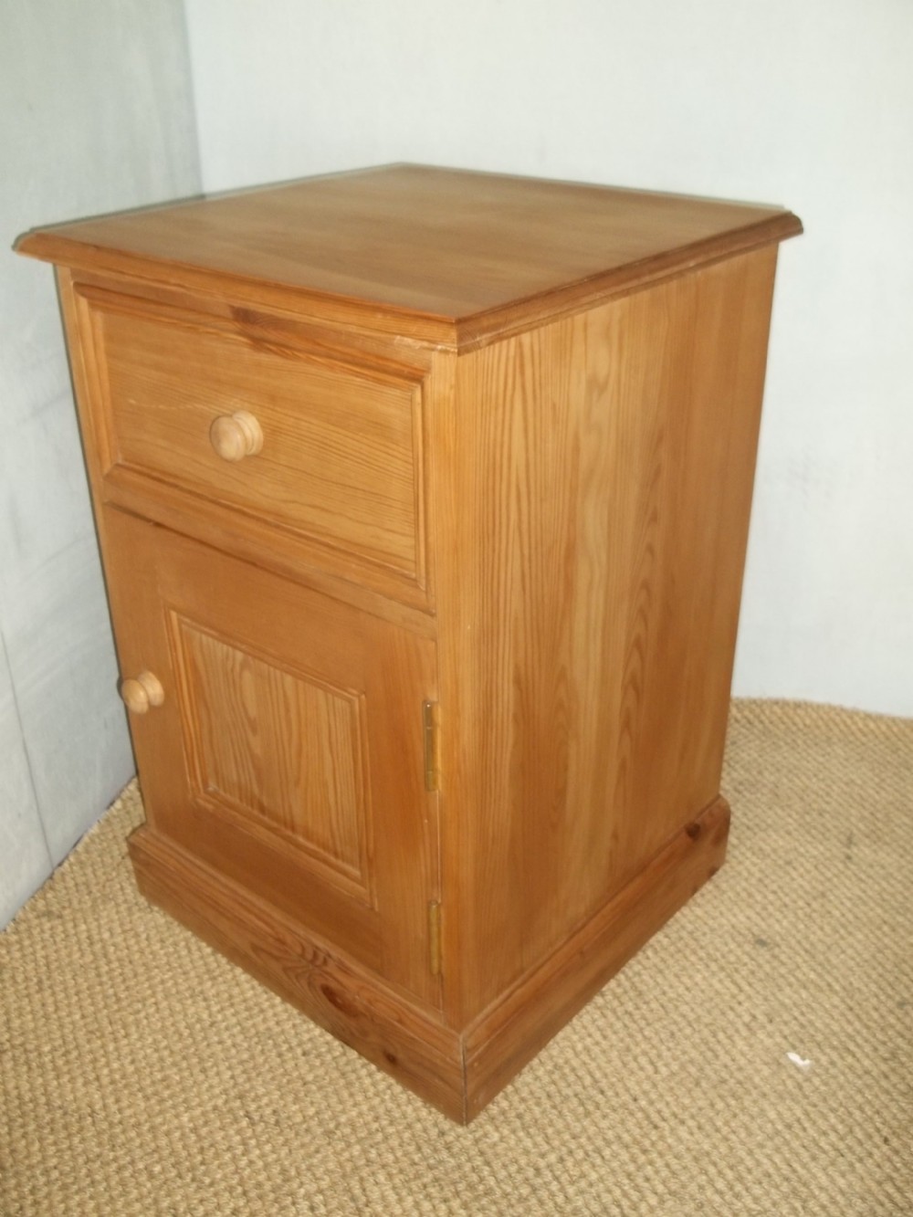 Antique pine bedside cabinet View II