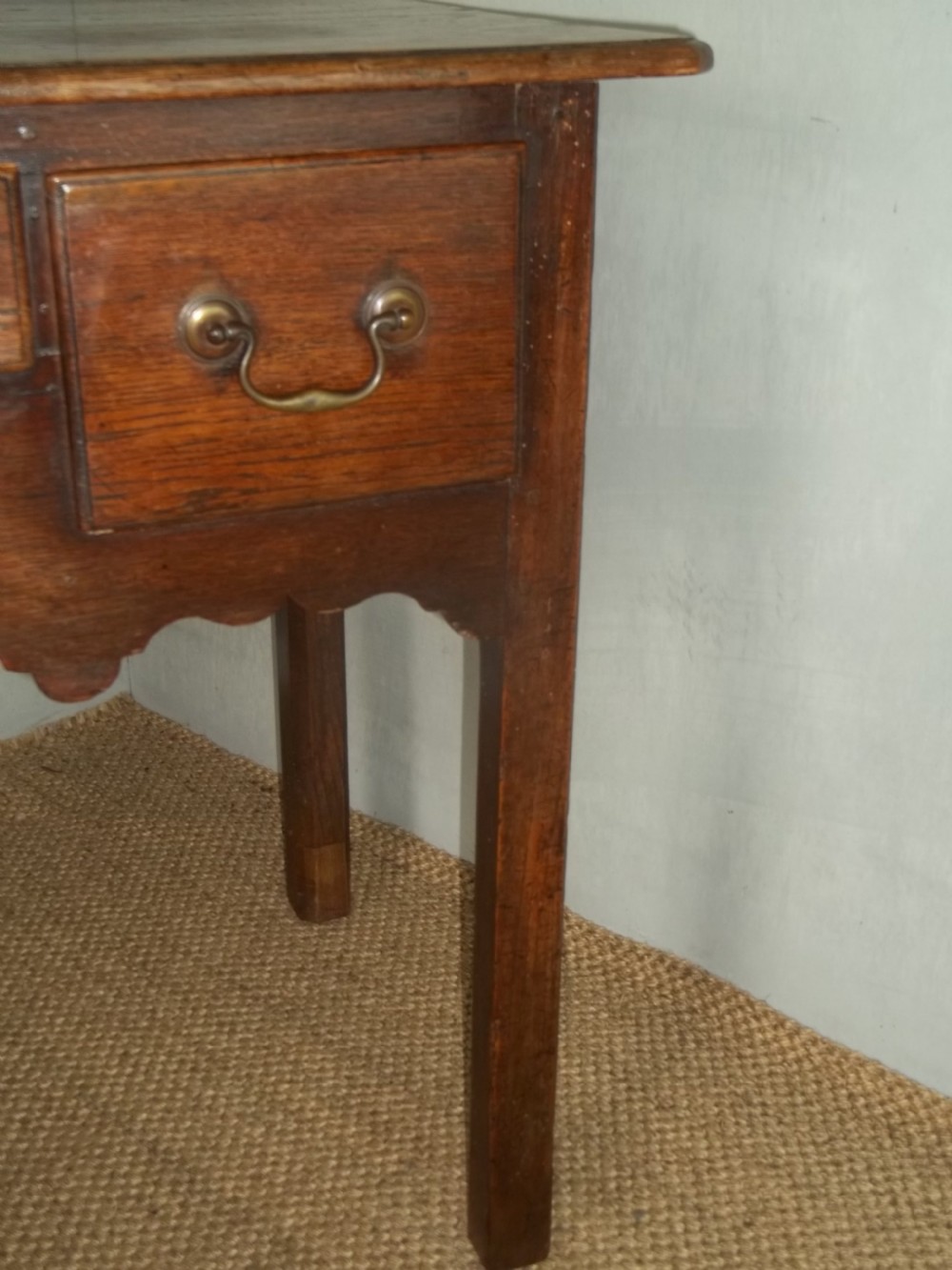18th century Georgian oak lowboy dressing hall side lamp table View II
