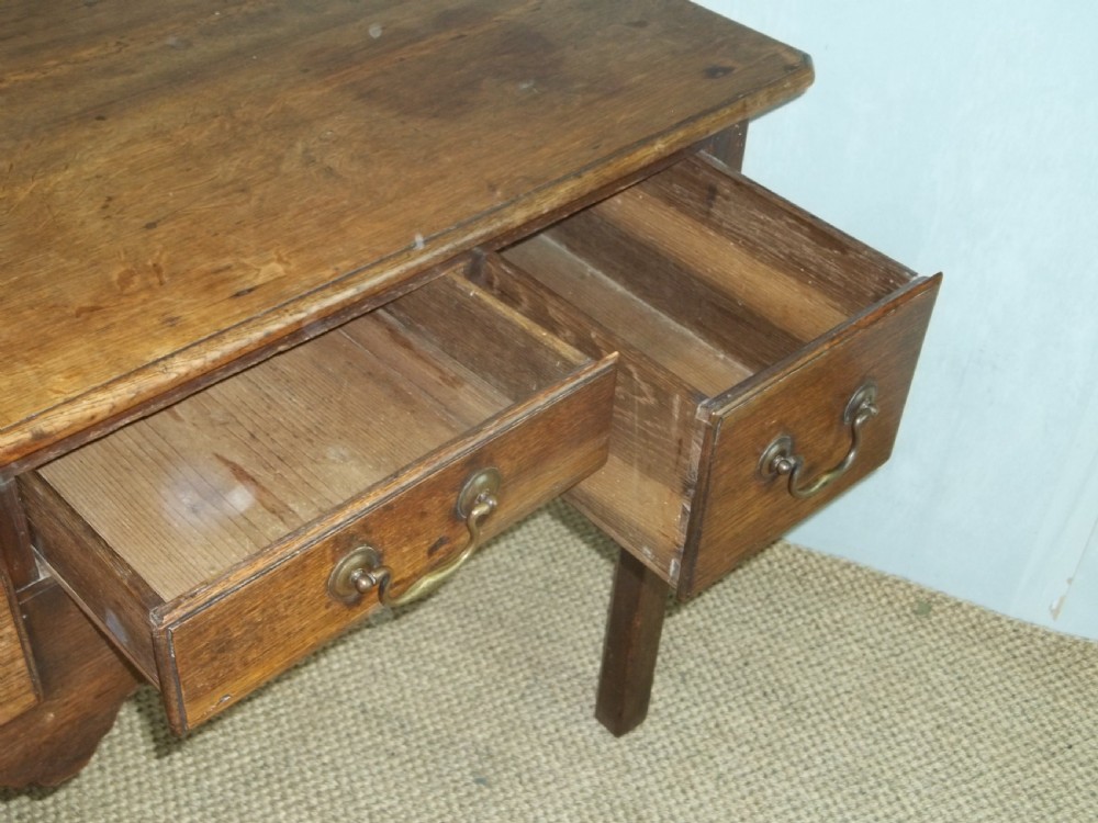 18th century Georgian oak lowboy dressing hall side lamp table View V