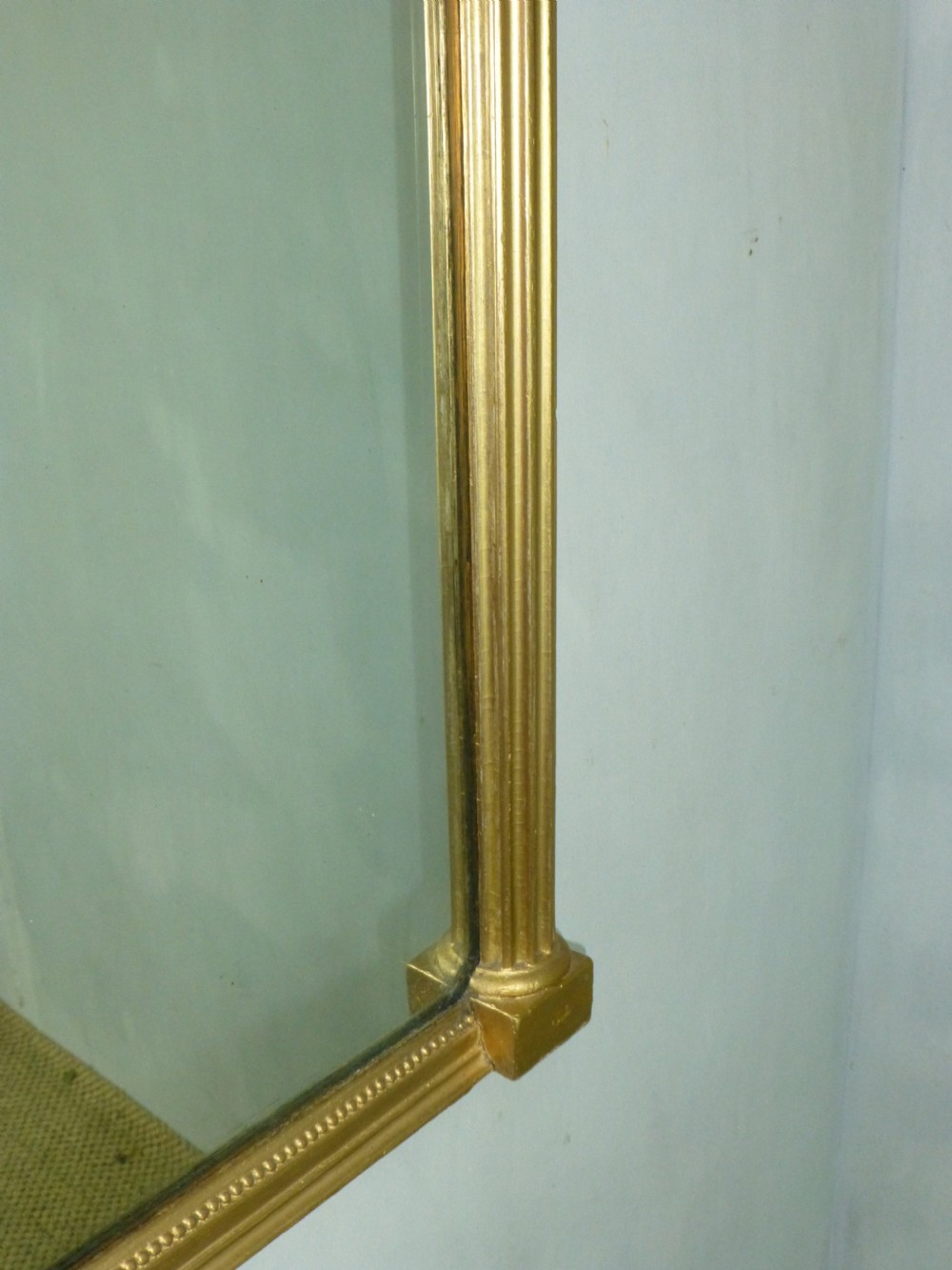 Antique gilded Georgian  Regency giltwood pier console looking glass gilt wood mirror  View II