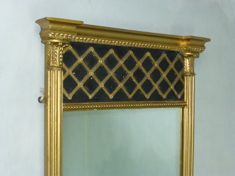 Antique gilded Georgian  Regency giltwood pier console looking glass gilt wood mirror  View III