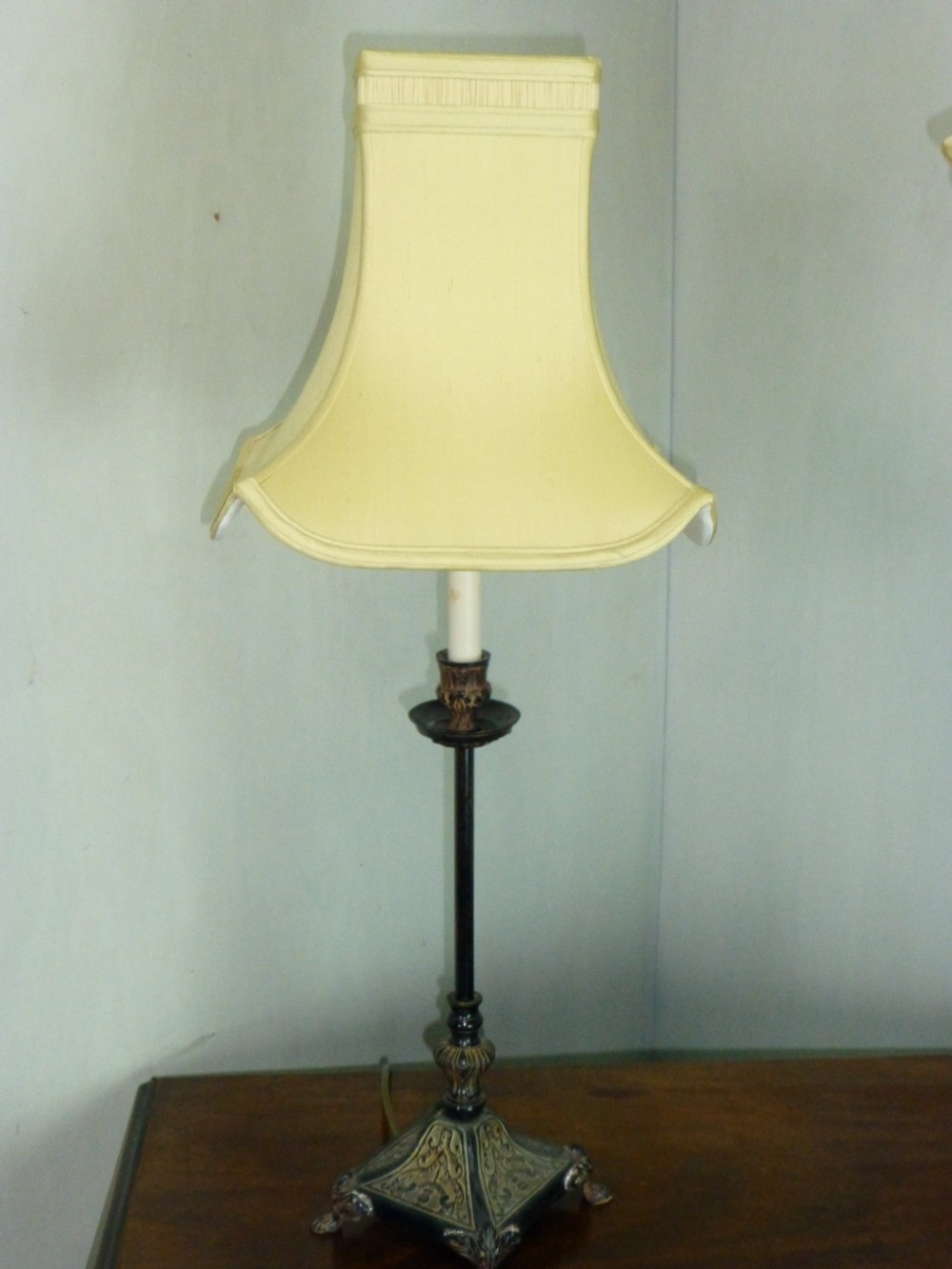 A pair of early 20th century bronzed table lamps View II