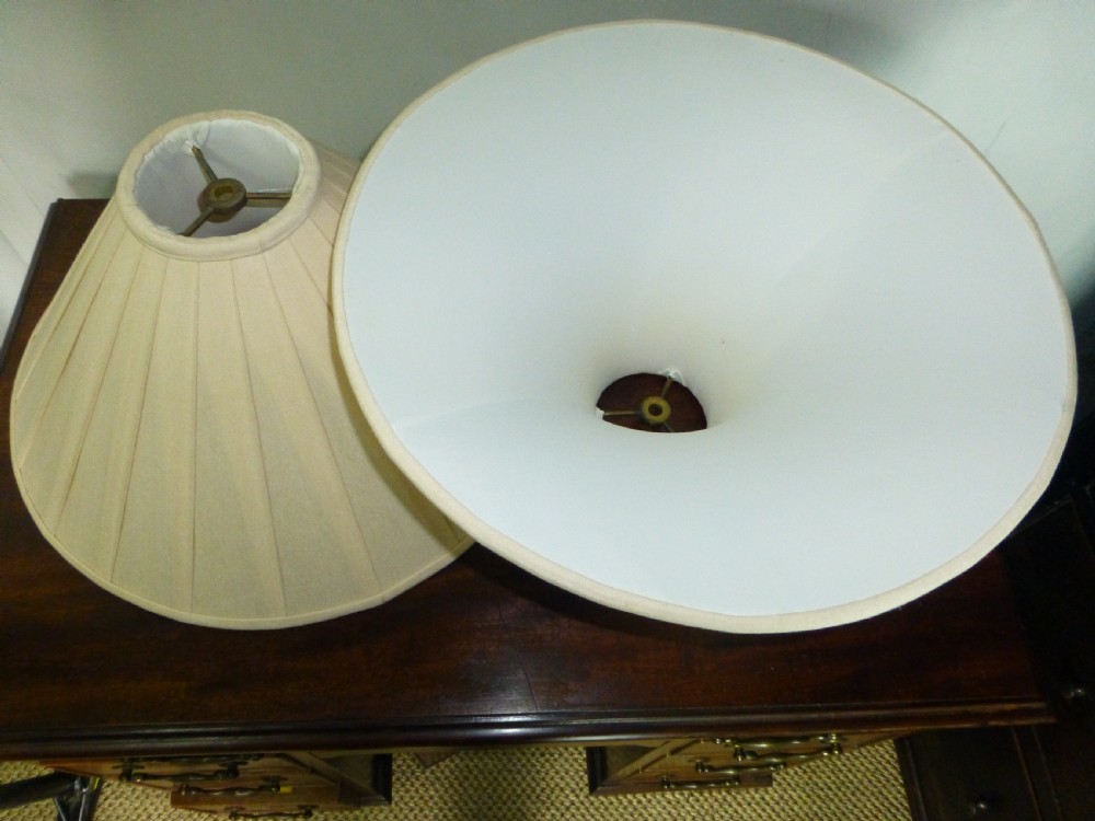 A fabulous pair of large bronze and walnut table lamps. C1920 View VI