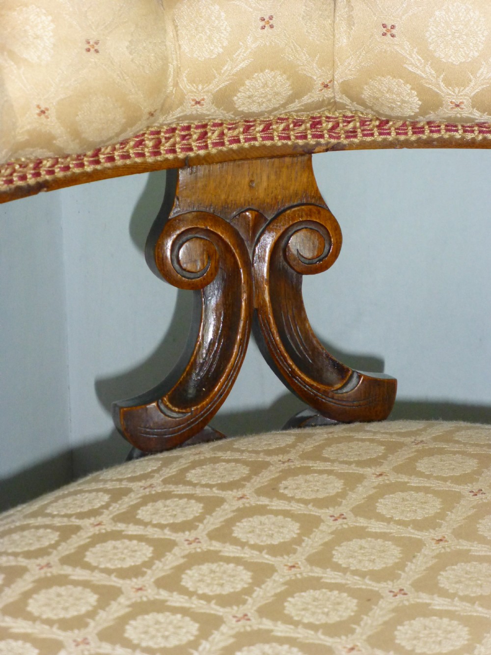 Fabulous quality revolving  swivel 19th century walnut and oak upholstered captains swivel office desk  arm chair View VI