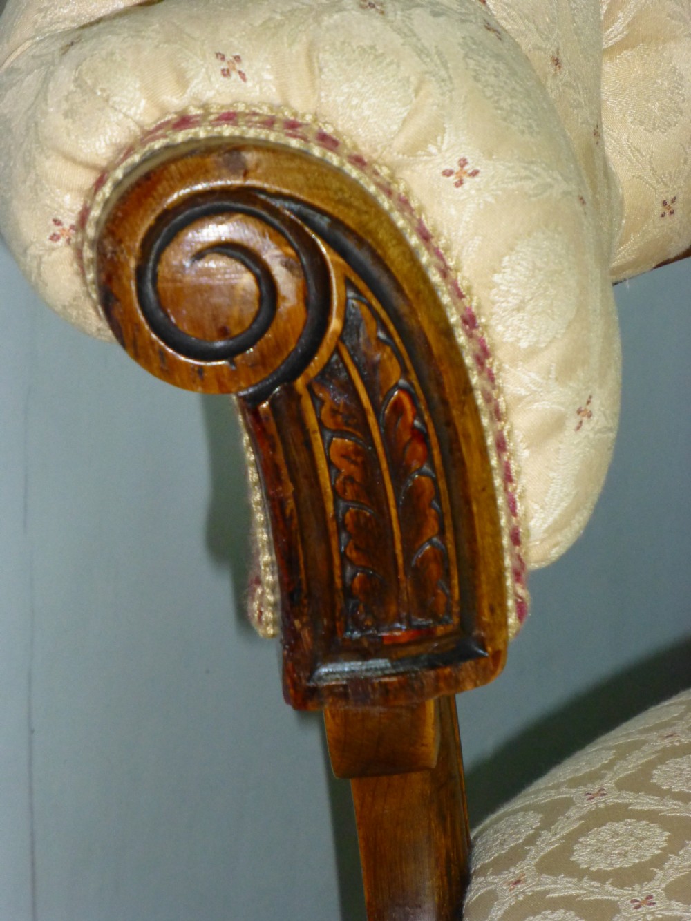 Fabulous quality revolving  swivel 19th century walnut and oak upholstered captains swivel office desk  arm chair View VII