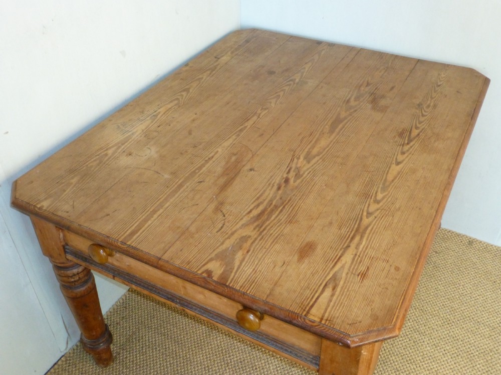 Welsh pine scrub top farmhouse kitchen dairy dining table View II