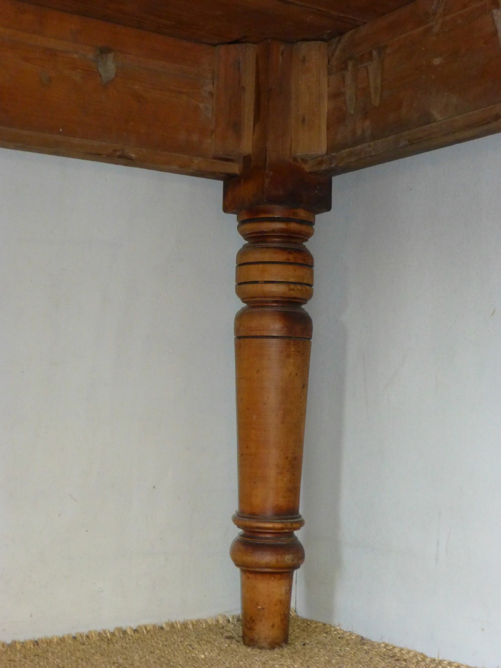 Welsh pine scrub top farmhouse kitchen dairy dining table View VII