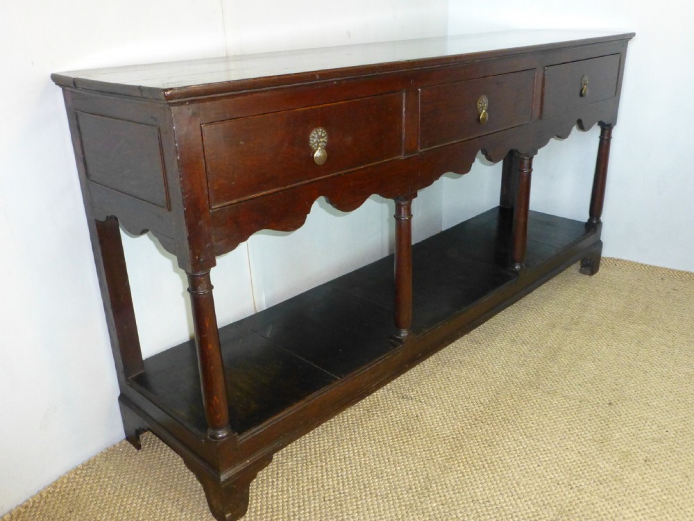 Welsh oak narrow 18th century Georgian pot board open dresser base