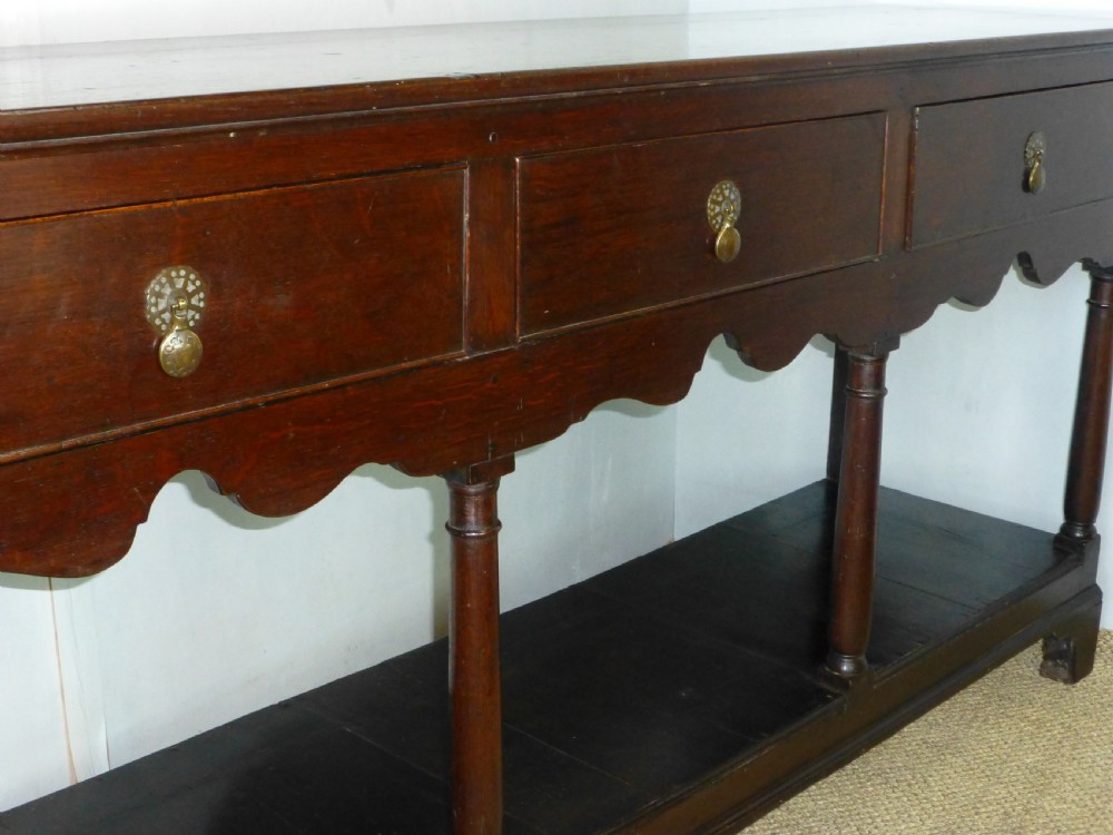 Welsh oak narrow 18th century Georgian pot board open dresser base View IV