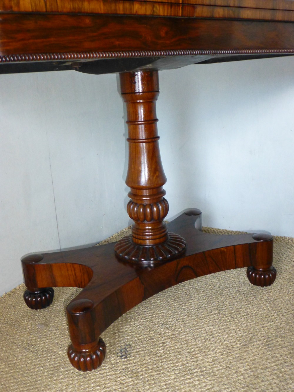 Gillows Regency Georgian rosewood card games side hall lamp sofa table View III