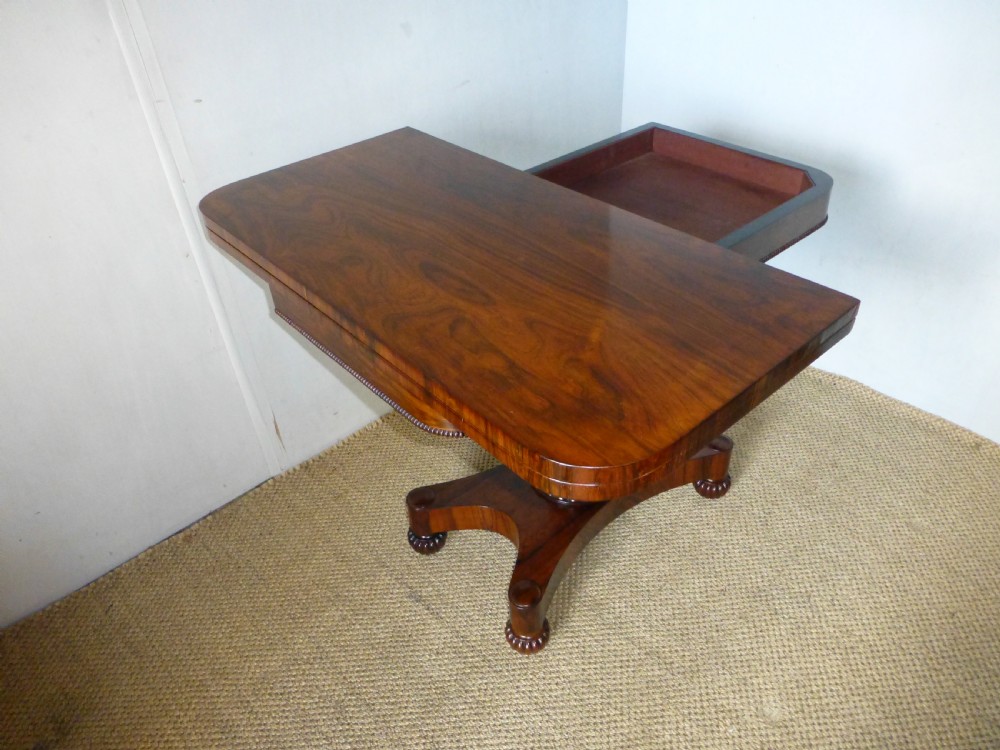Gillows Regency Georgian rosewood card games side hall lamp sofa table View VIII