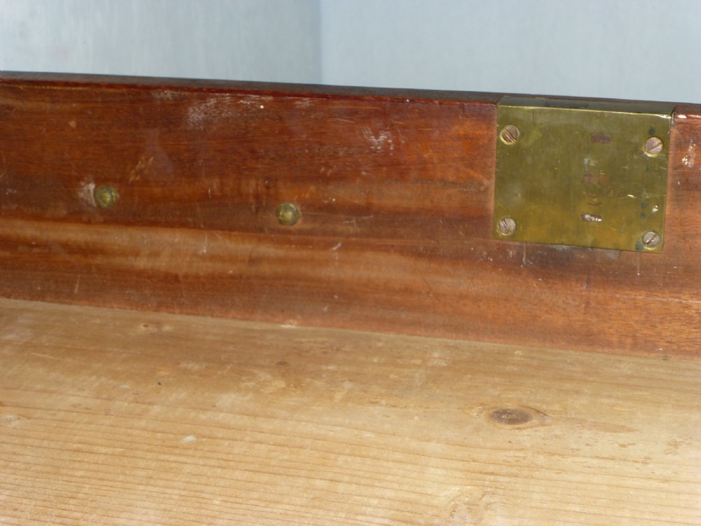An 18th-century Georgian mahogany chest of drawers featuring two short over three long drawers with brass swan-neck handles and bracket feet. View X