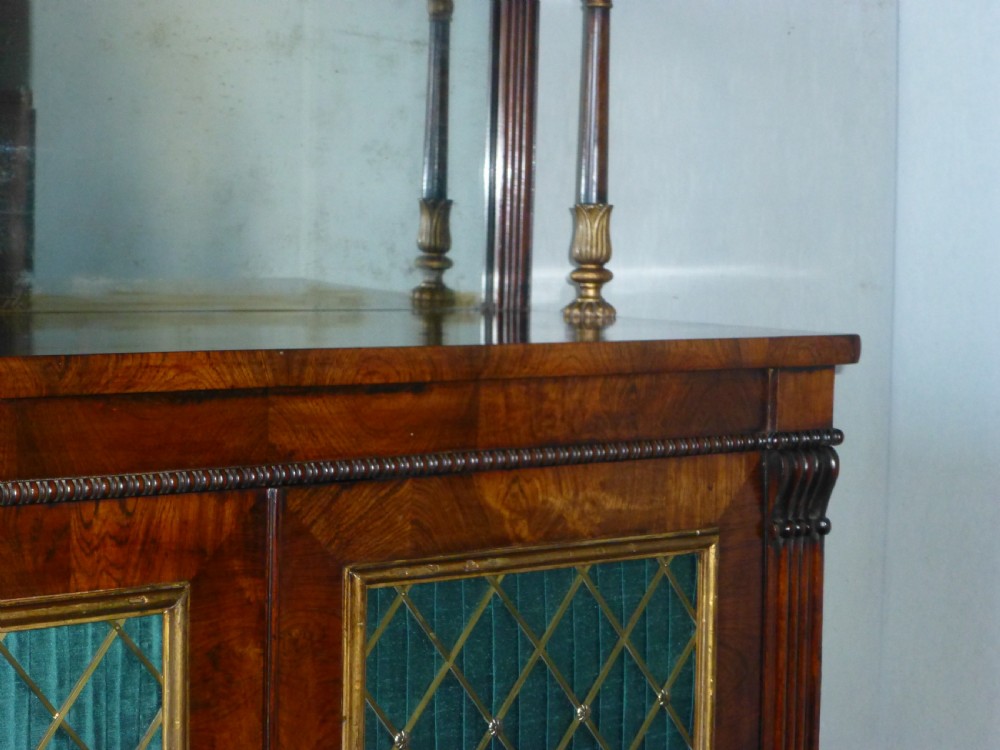 Regency Georgian Gillows rosewood and mahogany lined chiffonier sideboard. C1825. View III