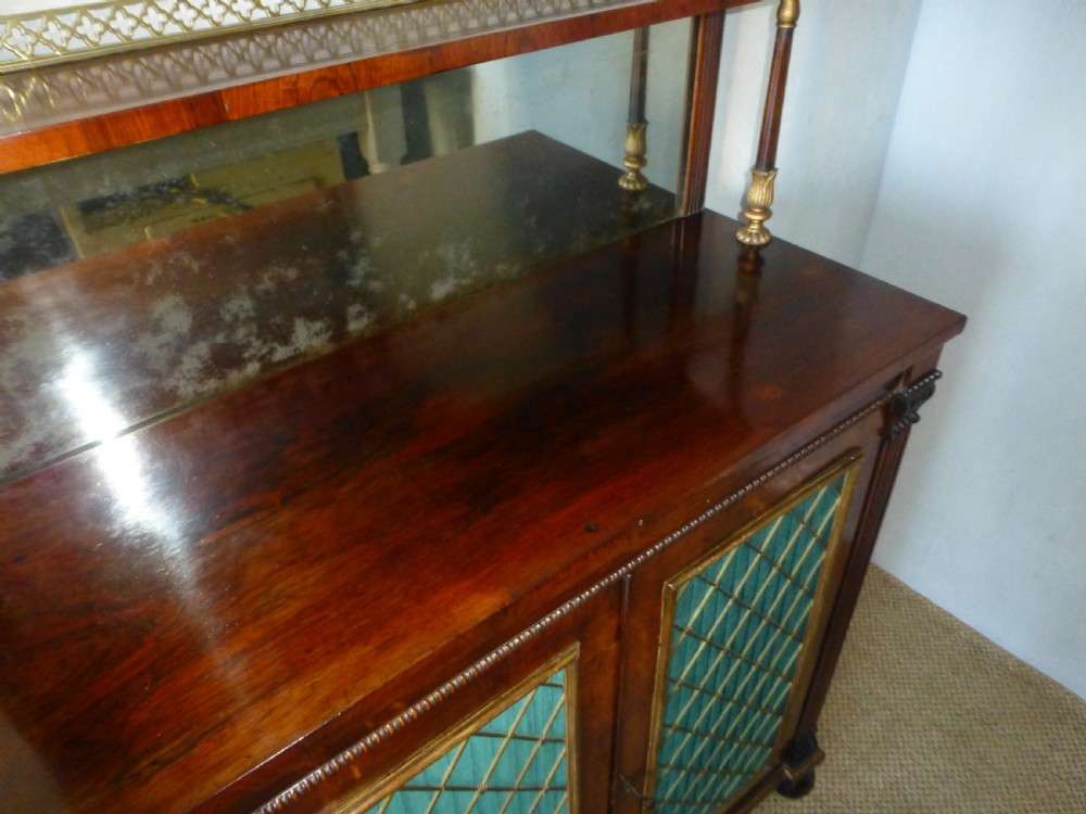 Regency Georgian Gillows rosewood and mahogany lined chiffonier sideboard. C1825. View IV
