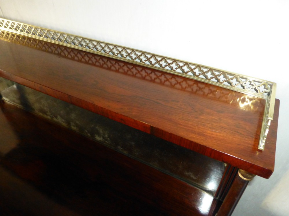 Regency Georgian Gillows rosewood and mahogany lined chiffonier sideboard. C1825. View V