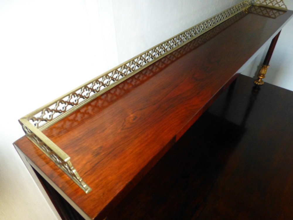 Regency Georgian Gillows rosewood and mahogany lined chiffonier sideboard. C1825. View X