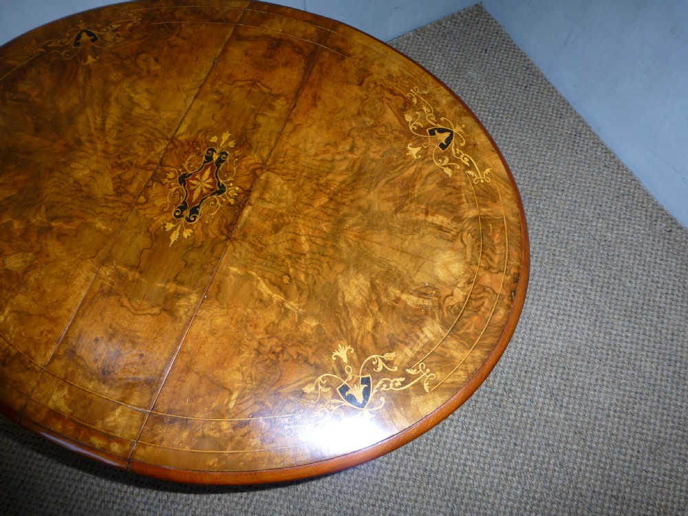 Baby burr walnut marquetry inlaid small low sutherland coffee table View II