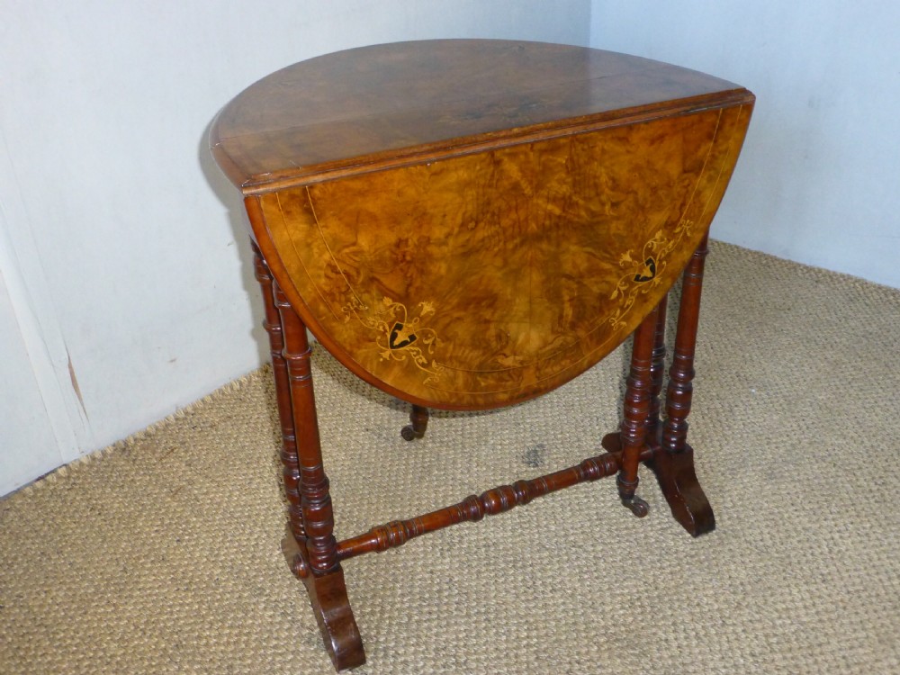 Baby burr walnut marquetry inlaid small low sutherland coffee table View III