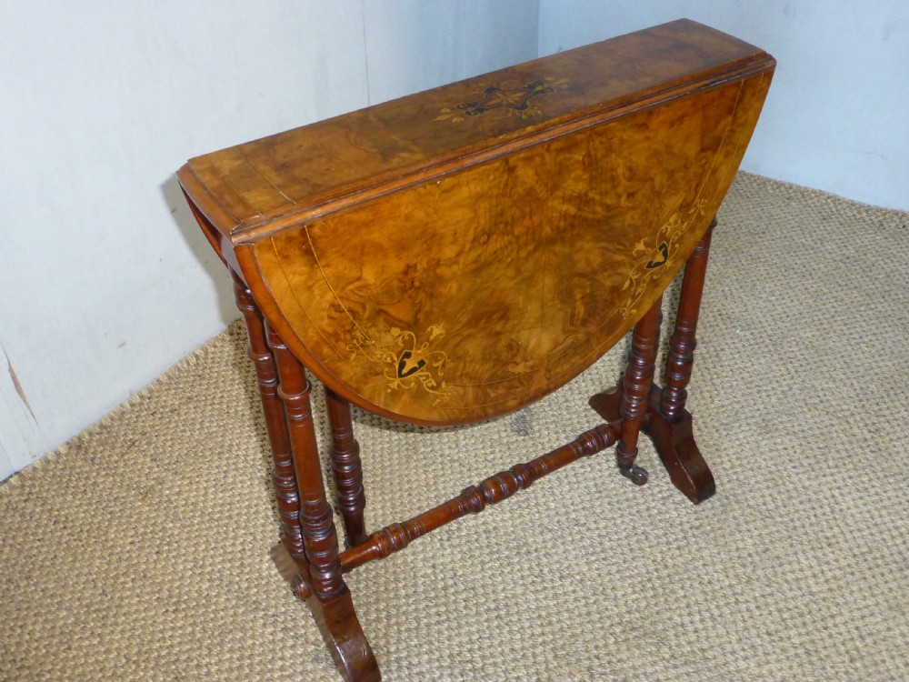 Baby burr walnut marquetry inlaid small low sutherland coffee table View IV