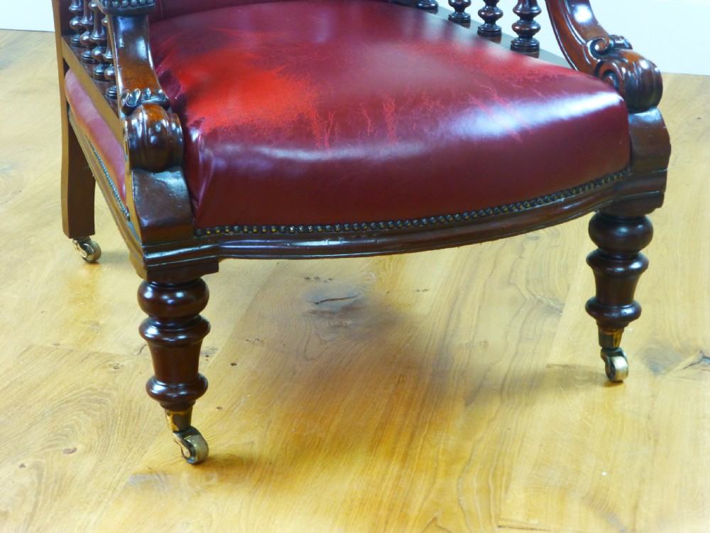 Antique quality large upholstered deep buttoned easy open drawing room elbow occasional  library arm chair tub armchair. View V