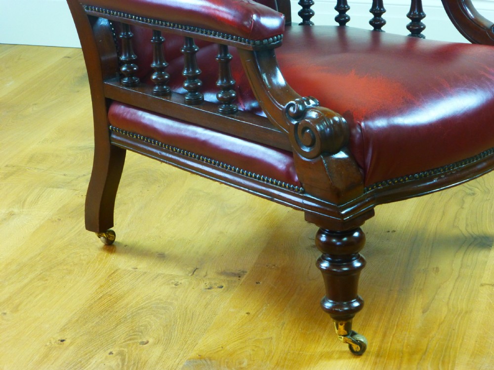Antique quality large upholstered deep buttoned easy open drawing room elbow occasional  library arm chair tub armchair. View VI