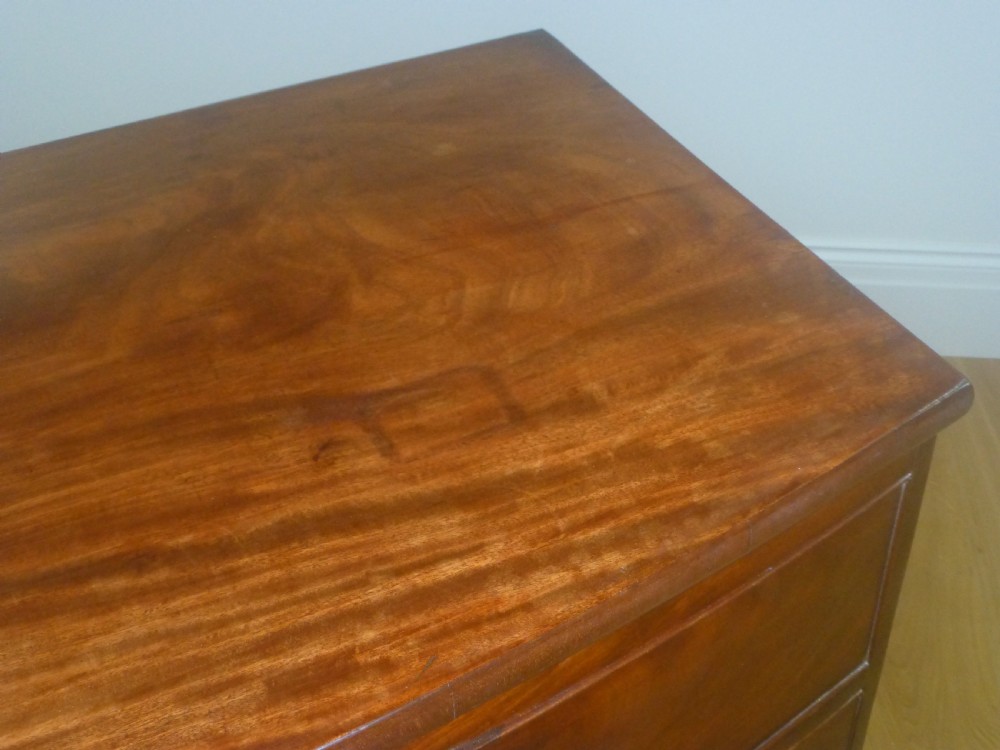 Regency Georgian mahogany bowfront oak lined chest of drawers View V
