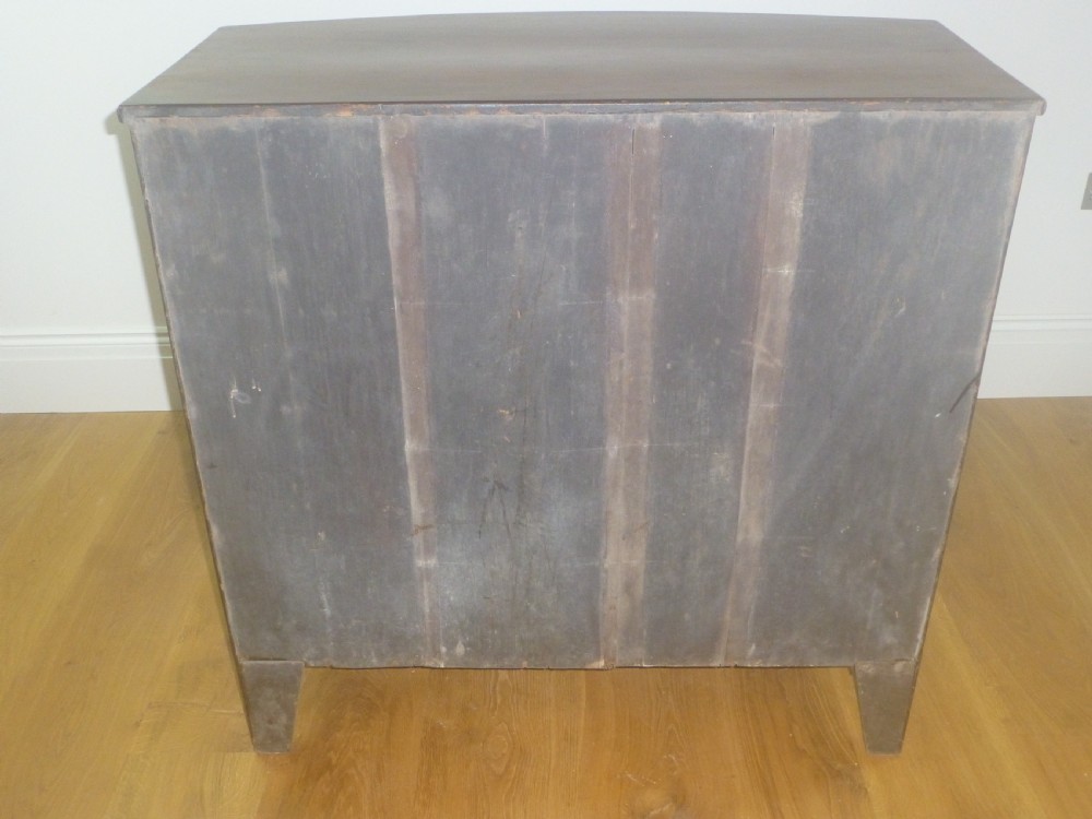 Regency Georgian mahogany bowfront oak lined chest of drawers View VI