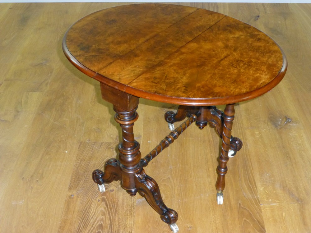 Burr walnut small baby Sutherland  low coffee table. C1860. View II