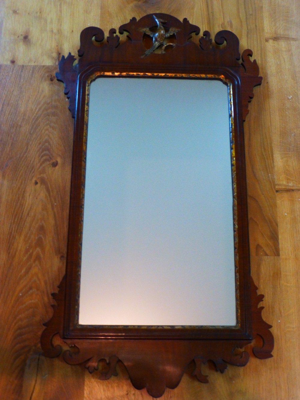 Georgian 18th century mahogany fret cut cut wall mirror. C1790