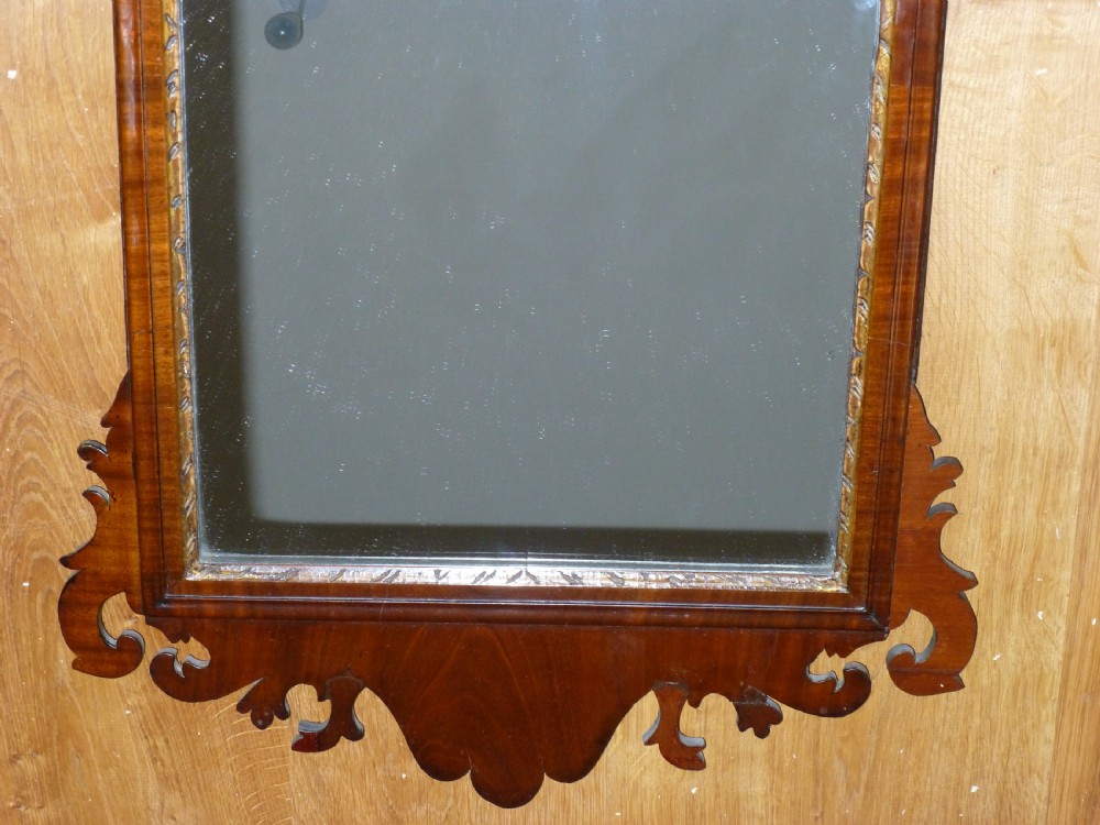 Georgian 18th century mahogany fret cut cut wall mirror. C1790 View III