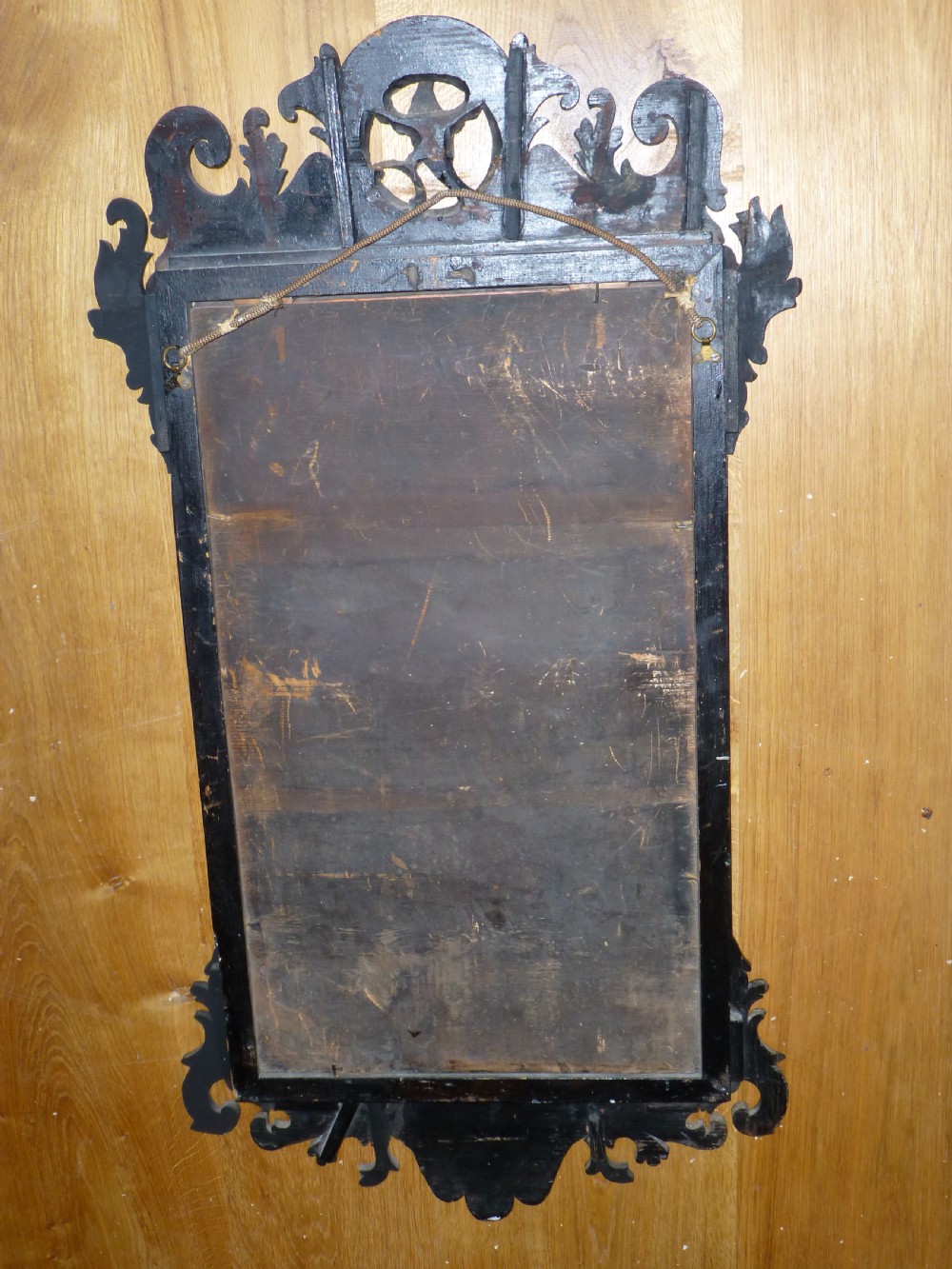 Georgian 18th century mahogany fret cut cut wall mirror. C1790 View IV