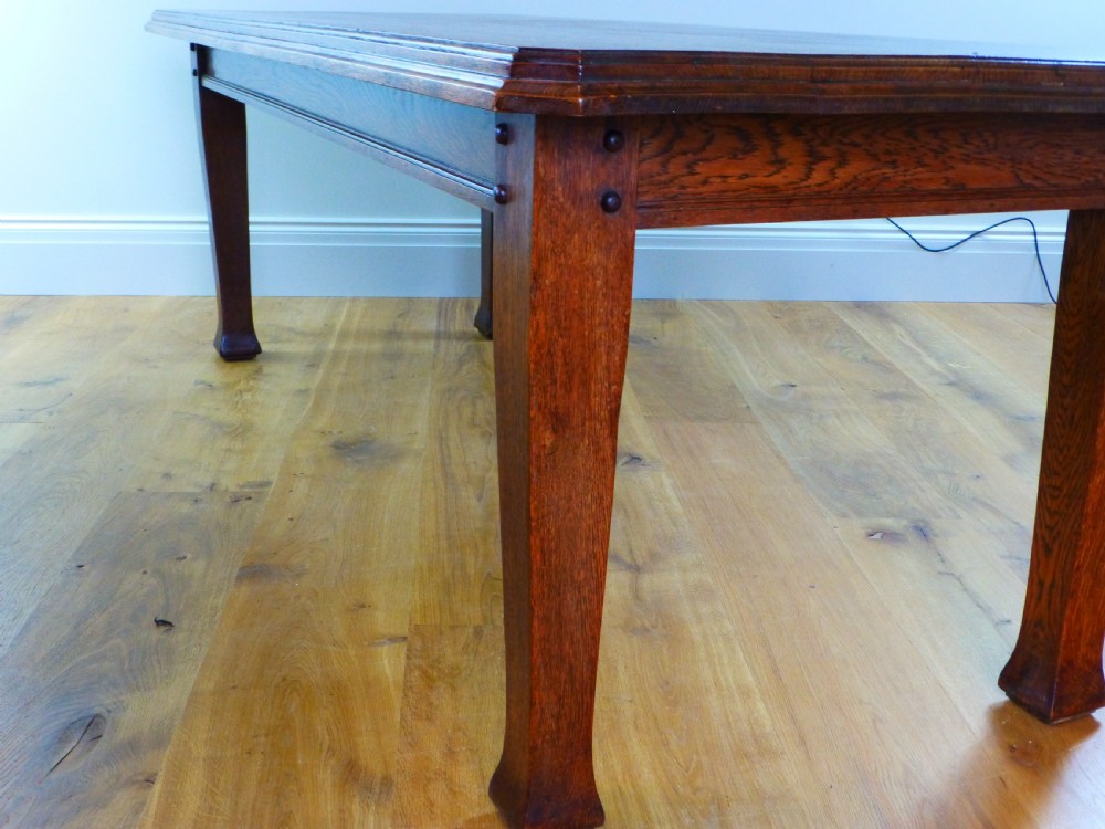 Good quality large Arts and Crafts 19th century 10 seat 7' oak refectory kitchen farmhouse dining table View III