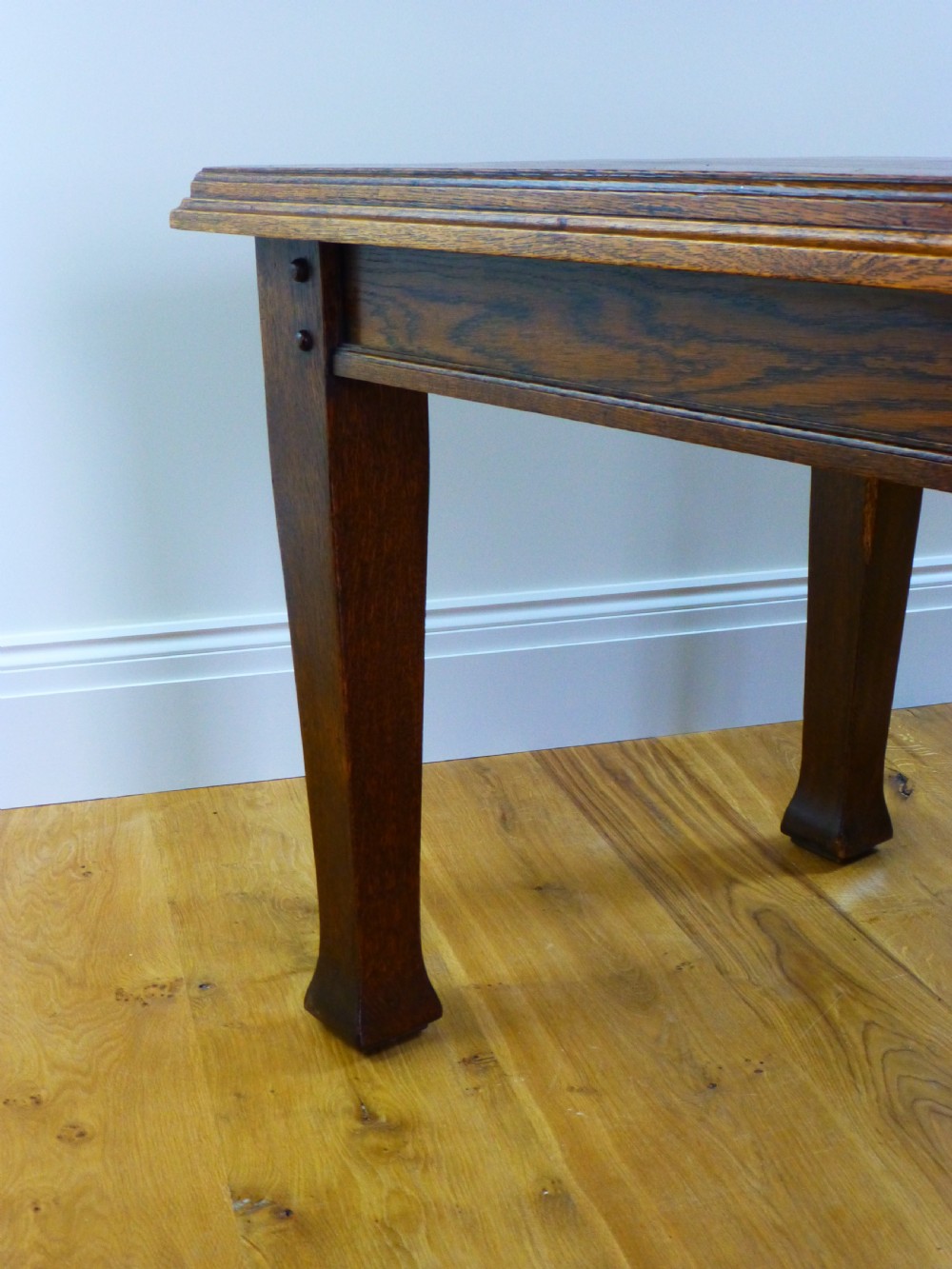 Good quality large Arts and Crafts 19th century 10 seat 7' oak refectory kitchen farmhouse dining table View VI