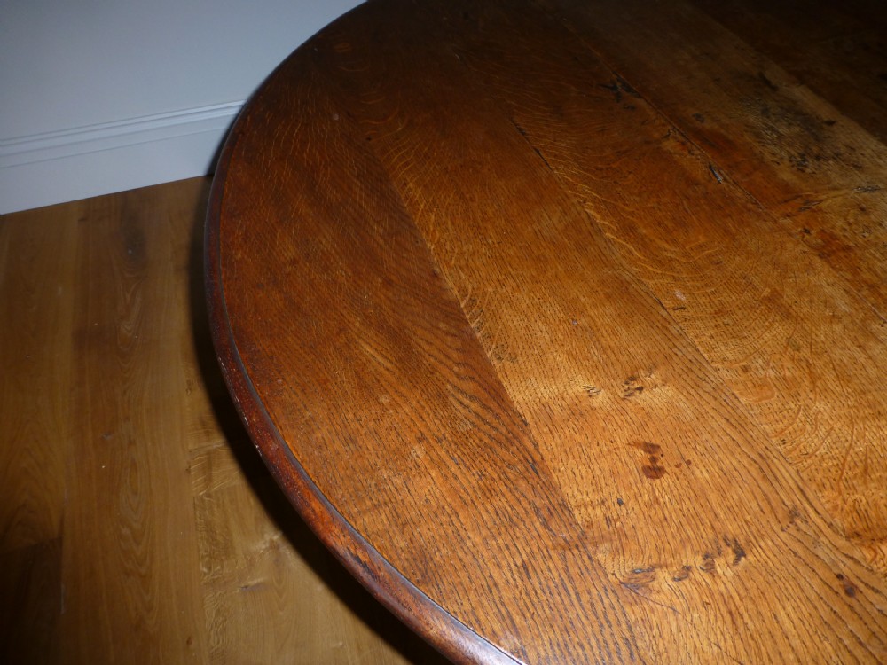 Fabulous large 18th century Welsh oak gateleg oval drop leaf dining table View III