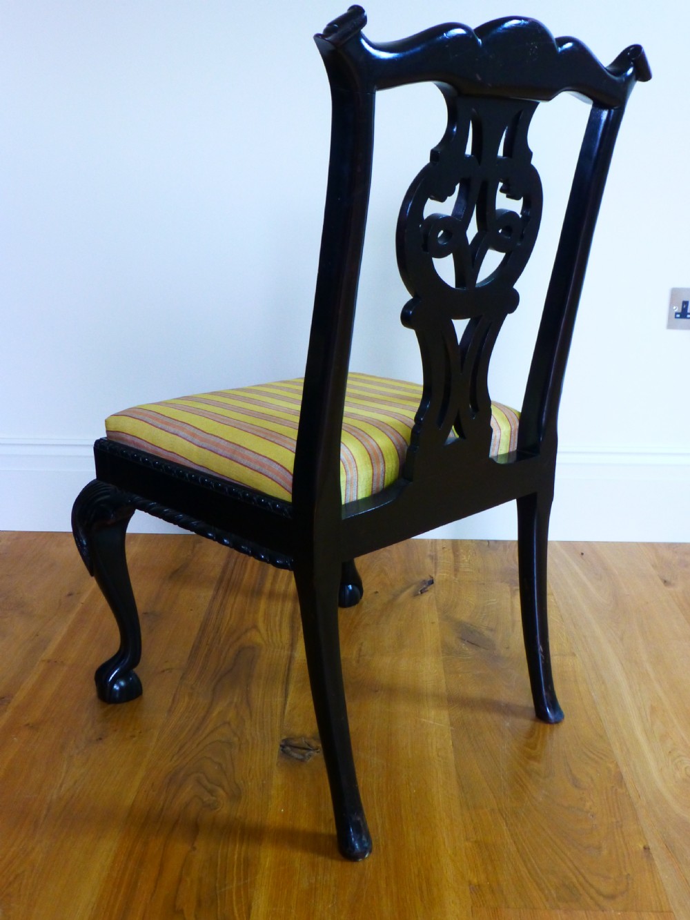 Fantastic set of fourteen 14( twelve + two)Chippendale design upholstered dining chairs 12 + 2 View VII