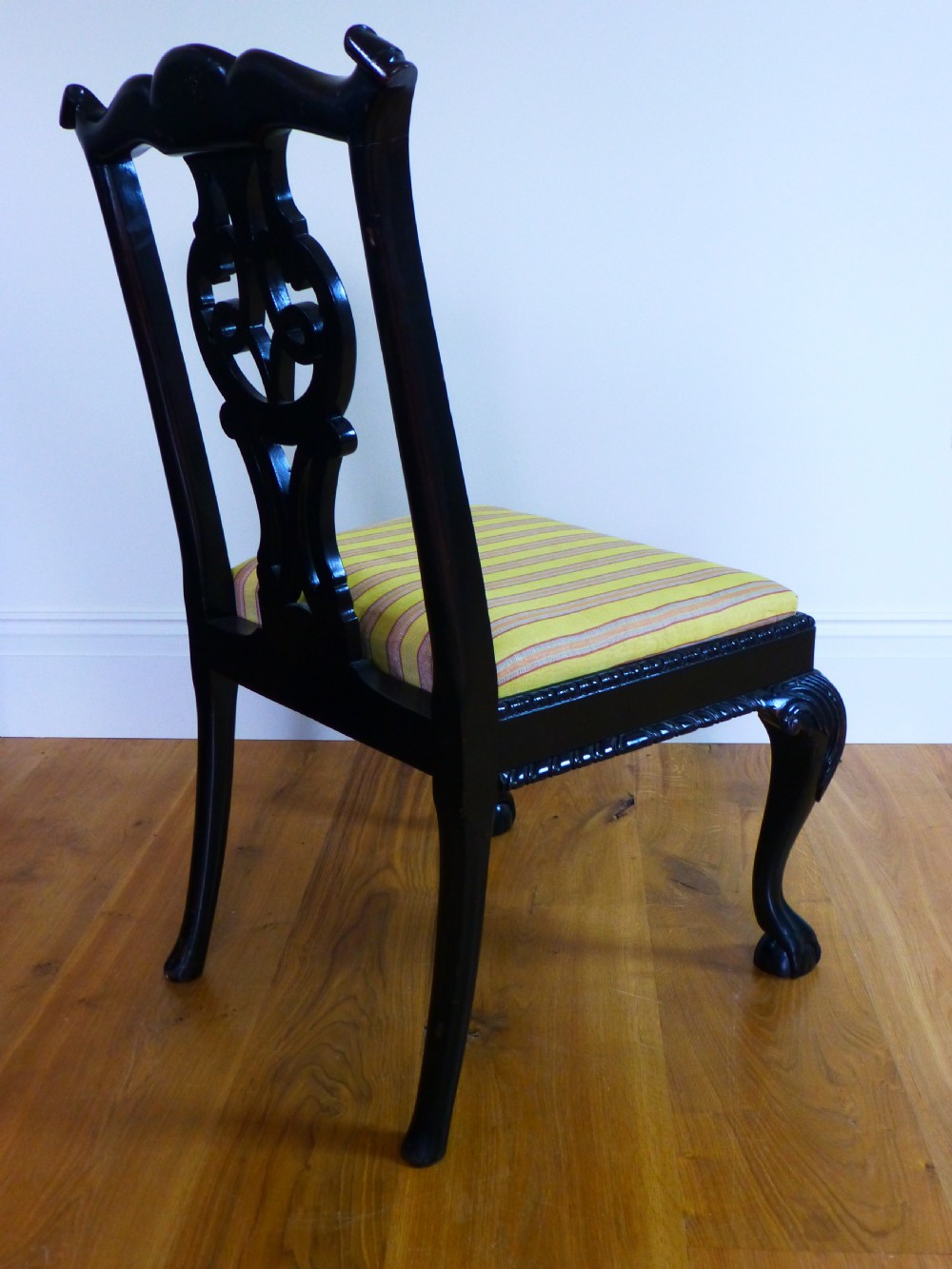 Fantastic set of fourteen 14( twelve + two)Chippendale design upholstered dining chairs 12 + 2 View VIII