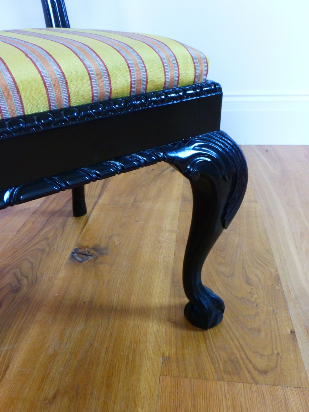 Fantastic set of fourteen 14( twelve + two)Chippendale design upholstered dining chairs 12 + 2 View XII