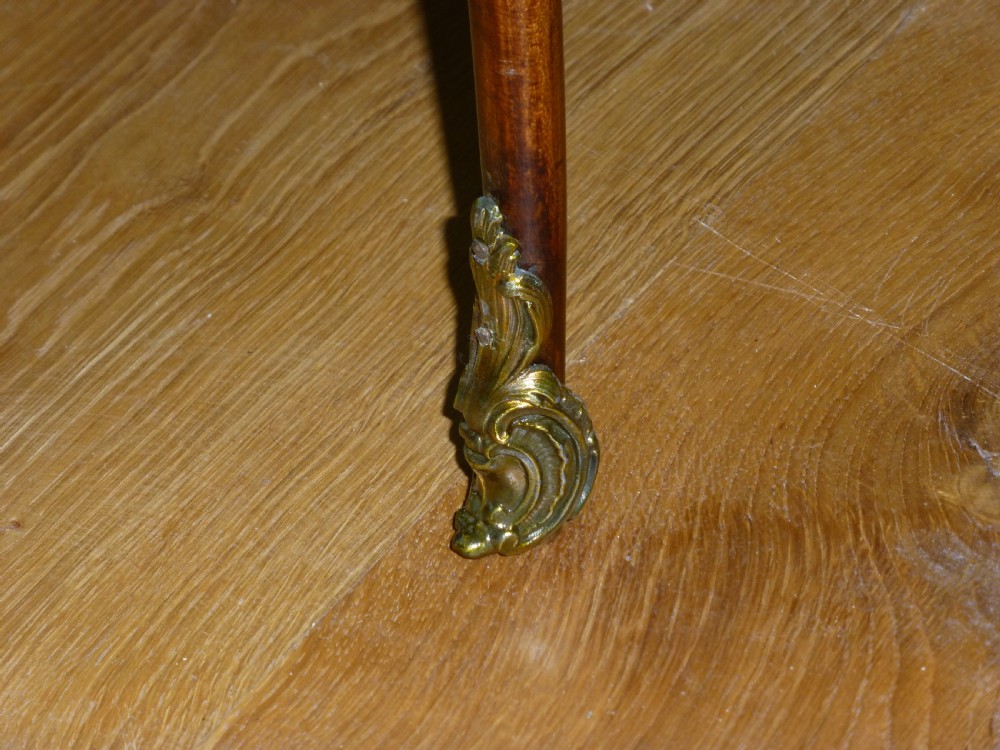 French gilt brass and bronze mounted marble topped gueridon occasional side centre lamp table in the manner of Linke View II